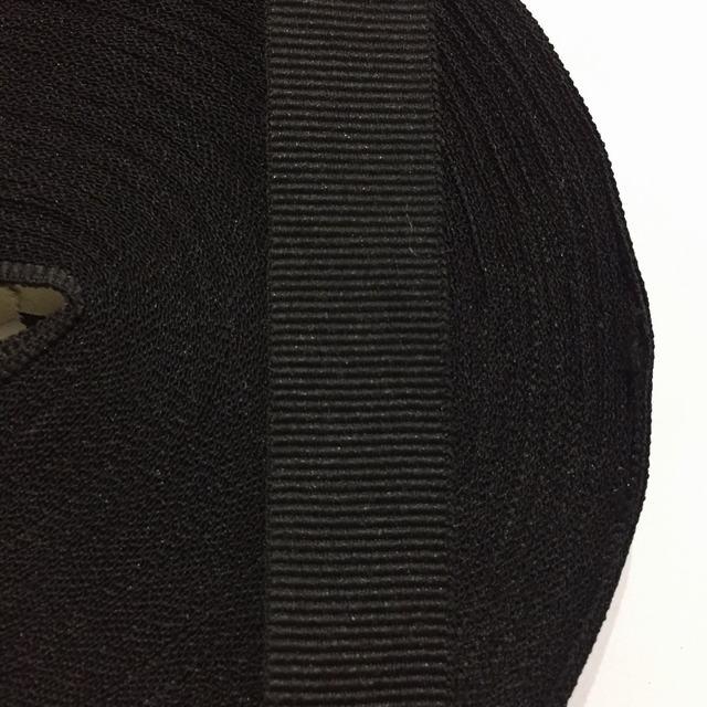 Тесьма репсова 23мм колір чорний (рул 50м)