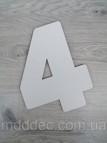 Трафарет для торта цифра чотири, шаблон для торта з цифрами, фото 1