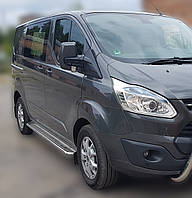 Пороги боковые (подножки-площадка) Ford Transit (Custom) 2012+ короткая база (Ø51)