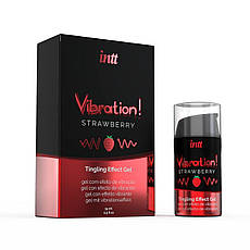 Рідкий вібратор Intt Vibration Strawberry (15 мл), густий гель, дуже смачний, діє до 30 хвилин, Київ