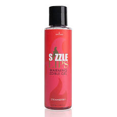 Зігрівальний масажний гель Sensuva Sizzle Lips Strawberry (125 мл), без цукру, їстівний, Київ