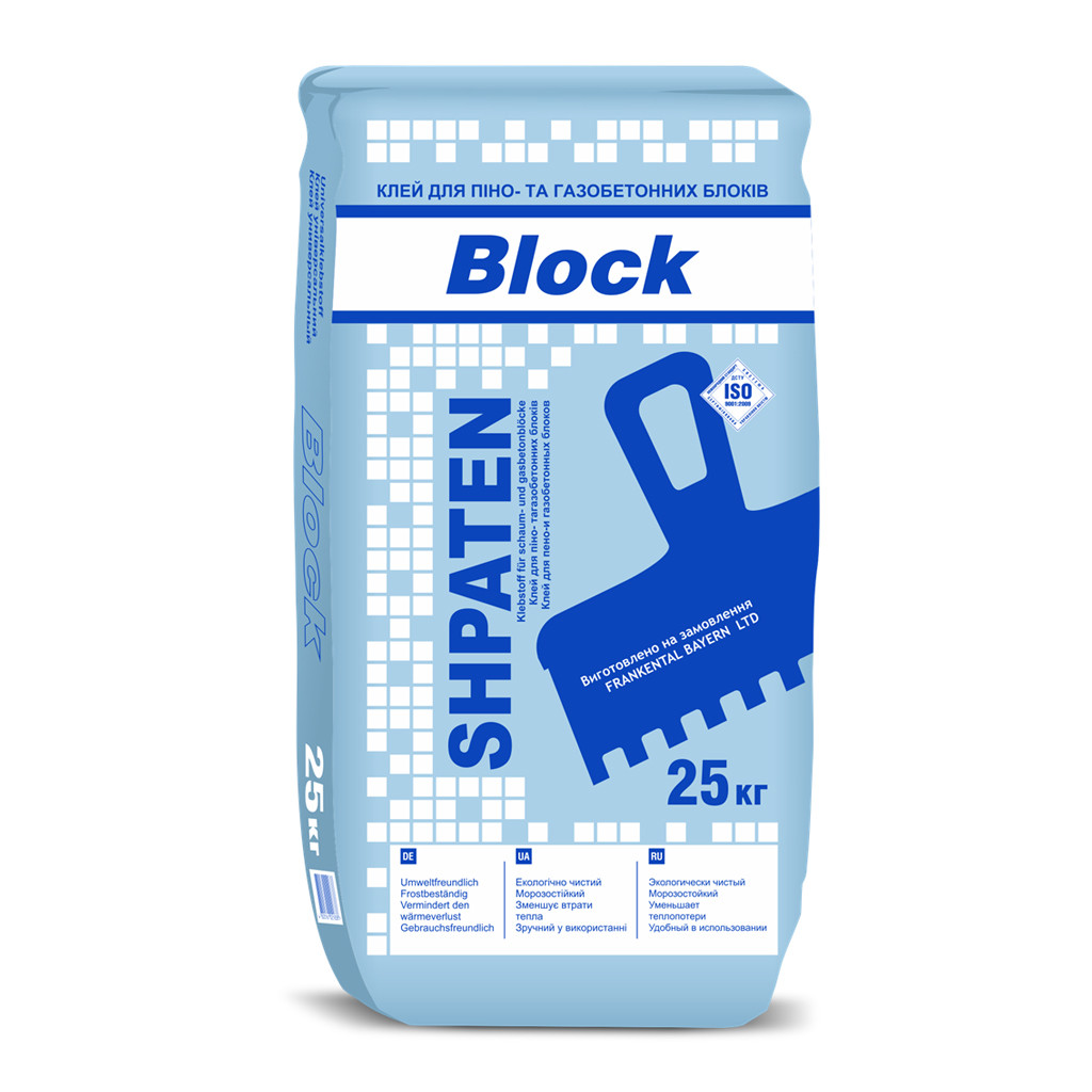 Суміш для кладки Shpaten Blok для піно та газобетонних блоків 25кг