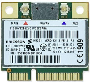 3G модем Ericsson H5321 для ноутбука Mini PCI Express Card (04W3786) б/в