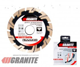 GRANITE Диск алмазний TURBO REINFORCED 115 мм GRANITE, Арт.: 9-03-115