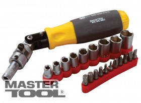 MasterTool Відверта реверсивна з карданом із комплектом насадок 20 ел., Арт.: 40-0515