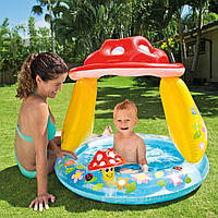 Дитячий надувний басейн Intex "Гриб" з навісом для малюків, 57114, 102*89см