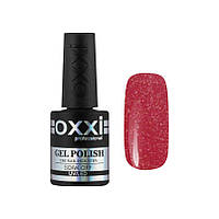 Гель-лак для ногтей Oxxi Professional 204 красный с мелкими голографическими блестками,10 мл