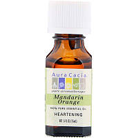 Aura Cacia, 100% чиста ефірна олія мандарина для гарного настрою, 0.5 рідкої унції (15 мл)