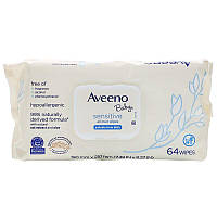 Aveeno, Baby, дитячі серветки для обличчя і тіла, для чутливої шкіри, 64 шт.