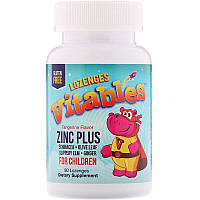 Vitables, Zinc Plus, добавка з цинком для дітей, мандариновий смак, 90 пастилок
