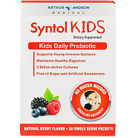 Arthur Andrew Medical, Syntol Kids, щоденний пробіотик для дітей, натуральний ягідний смак, 30 окремих порційних пакетиків
