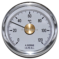 Термометр биметаллический накладной Cewal BRC 63 VI (Ø63 0/120°С) с пружинкой