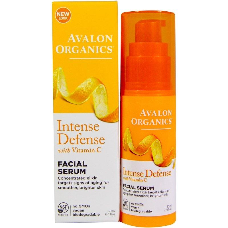 Avalon Organics, Intense Defense, сыворотка для лица с витамином С, 30 мл (1 жидкая унция) - фото 1 - id-p1174075881