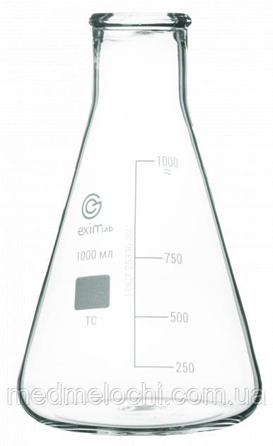 Колба EximLab КН-1-1000-29/32 конічна з взаємозамінним конусом і поділками