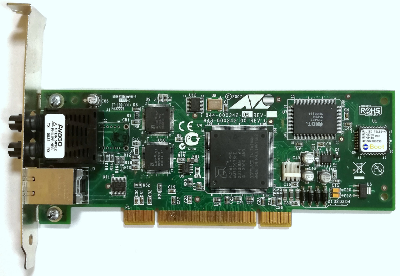 Оптична мережева карта Allied Telesis 100 Мбіт/с 2xSC (AT-2701FTX) PCI 2.2, Б/В, Лот #3