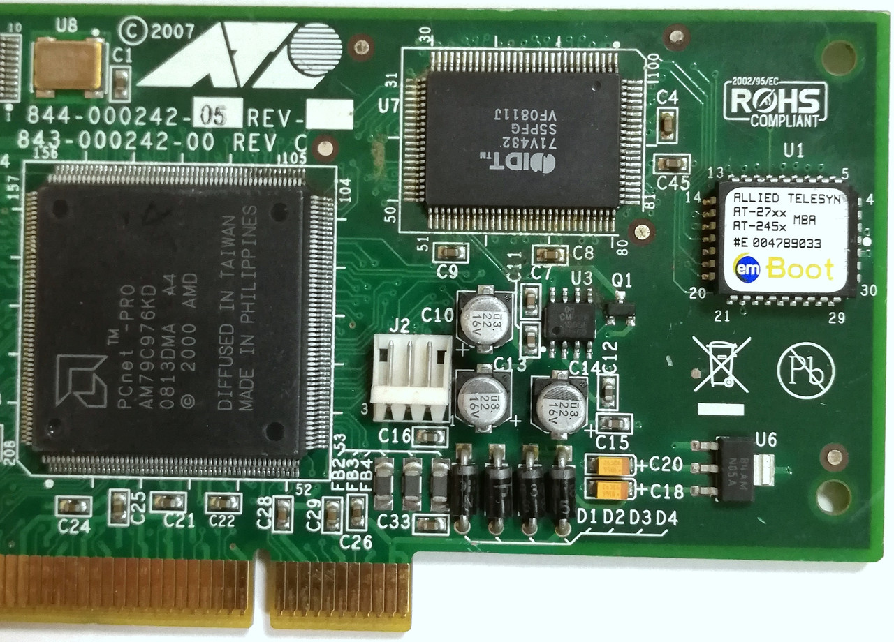 Оптическая сетевая карта Allied Telesis 100 Мбит/с 2xSC (AT-2701FTX ...