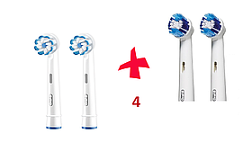 Насадки для зубної щітки ORAL-B 4 шт. (2 шт. Sensi Ultra Thin, 2шт. Precision Clean)