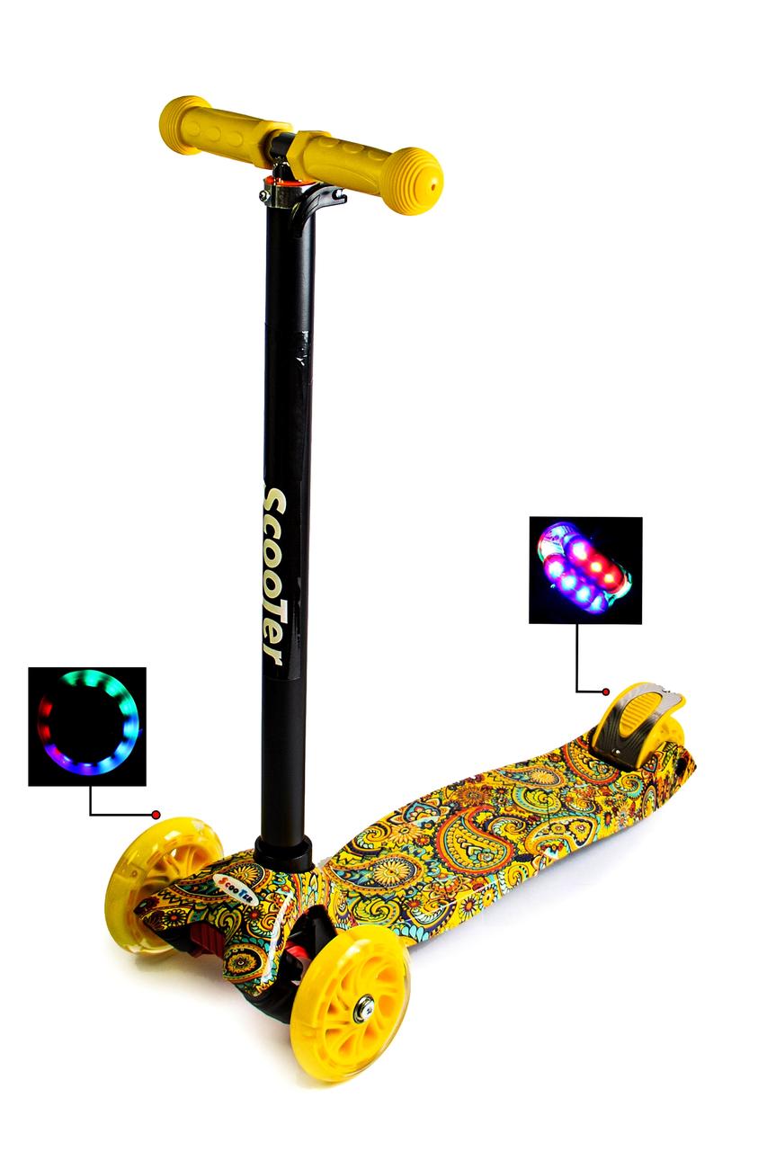 Самокат триколісний дитячий Maxi Карусель світяться колеса, фото 1