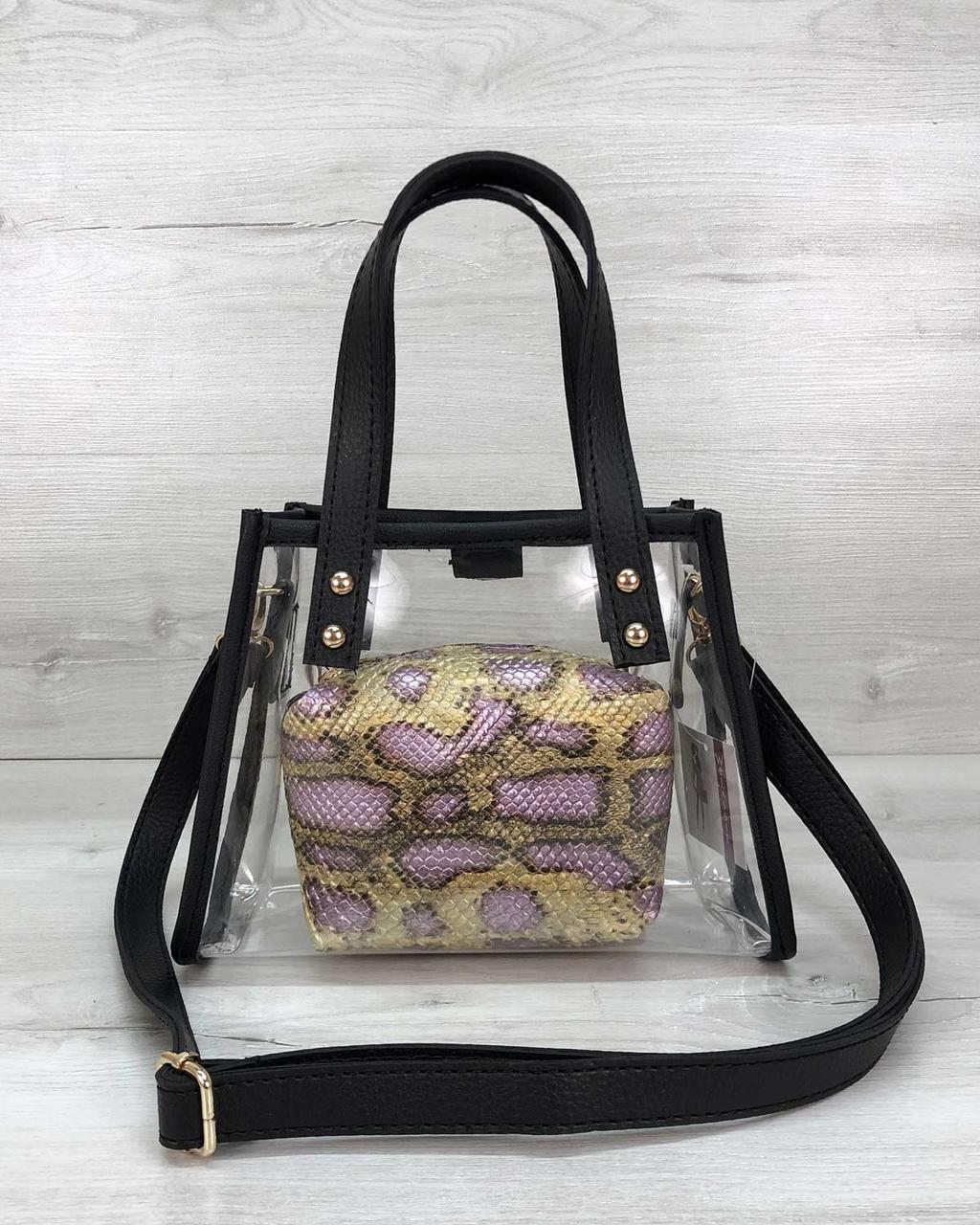 Маленька силіконова сумка Aster золота рептилія