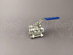 Кран кульовий нержавіючий DN 20 (3/4") трискладовий, приварний встик, повнопрохідний, з фіксатором