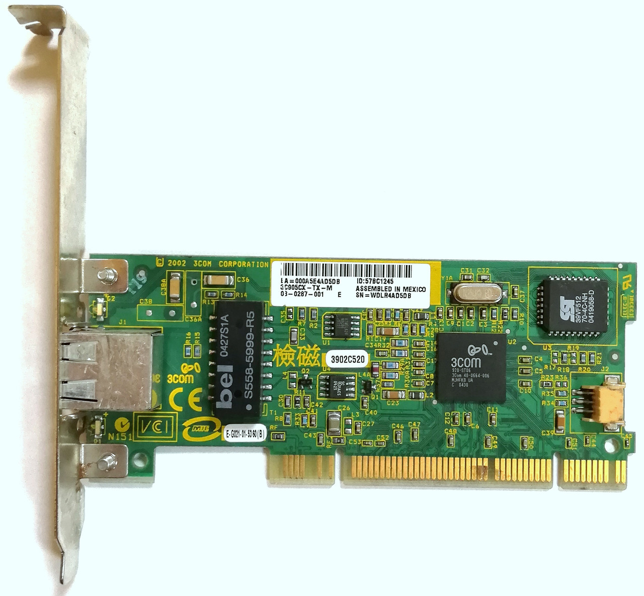 Сетевая Карта 3COM 3C905CX-TX-M LAN RJ-45 PCI 2.2 Б/У (ID.