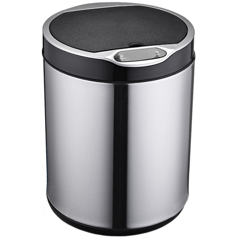 Сенсорне відро для сміття JAH 9 л (кругле, колір срібний металік, внутрішнє відро), фото 1