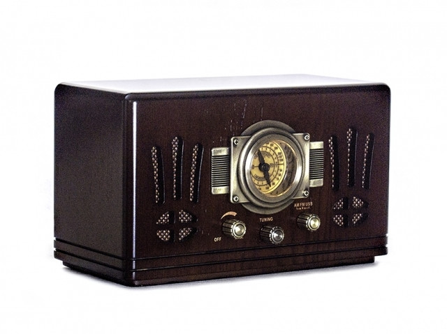 Ретро радіо програвач Daklin Де Голль натуральний горіх AM/FM,MP3/ USB/ SD (RP-057)