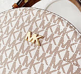 Жіноча брендова сумка Michael Kors Delaney beige Lux, фото 5