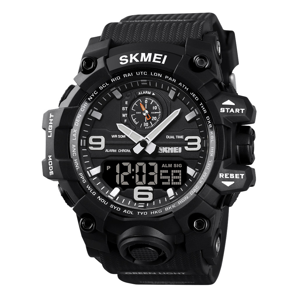 Skmei 1586 чорні чоловічі спортивні годинник