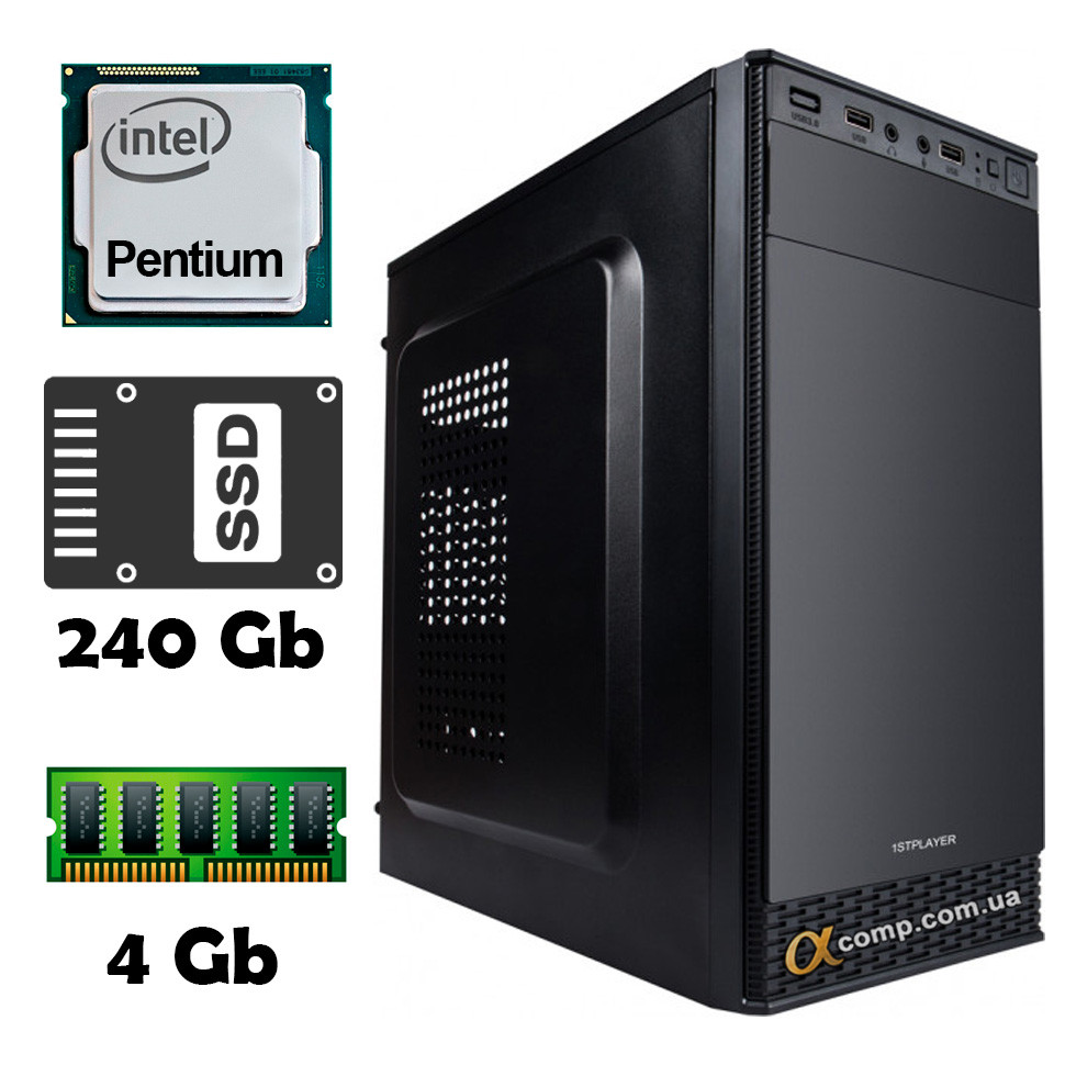 Комп'ютер AlphaPC T8101 (Pentium G5400/4Gb/ssd 240Gb) Tower renew