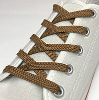 Шнурки для обуви 7 мм 100 см / светло- коричневый (упак.36 пар) простой плоский / тип 4.7 KIWI