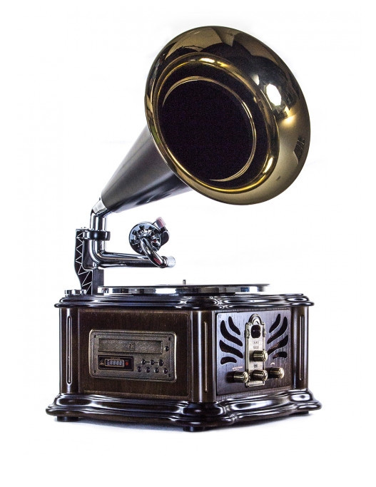 Ретро радіо програвач Daklin Лондон Грамофон (вініл/USB/FM/CD) антикварний дуб (RP-013B)