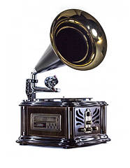 Ретро радіо програвач Daklin Лондон Грамофон (вініл/USB/FM/CD) антикварний дуб (RP-013B)