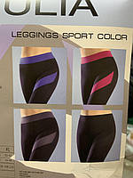 Легінси з кольоровими вставками Giulia Leggings Sport Color чорного кольору розміри S M L, фото 3