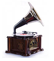 Ретро радио проигрыватель Daklin Синатра (Винил/FM/MP3/AUX/USB/СD) Граммофон (11104-Т06) Вишня