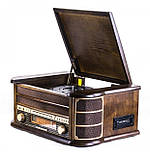 Ретро радіо програвач платівок Карузо AM/FM USB/SD/MMC (Т-402) Дерево, фото 4