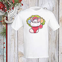 Футболка з новорічним принтом Мишеня в носінні Push IT S, Білий
