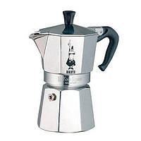 Гейзерна кавоварка Bialetti Moka Express 200 мл, на 4 чашки для приготування кави, кавник алюмінієвий