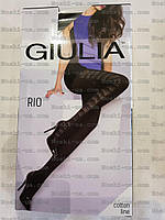 Колготки женские Giulia, 150дэн,р.4, черные с узором
