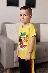 Модный комплект бермуды и футболка для мальчика "Крокодил"
