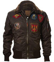 Бомбер Top Gun Official B-15 Men's Flight Bomber Jacket With Patches TGJ1542P (Brown)