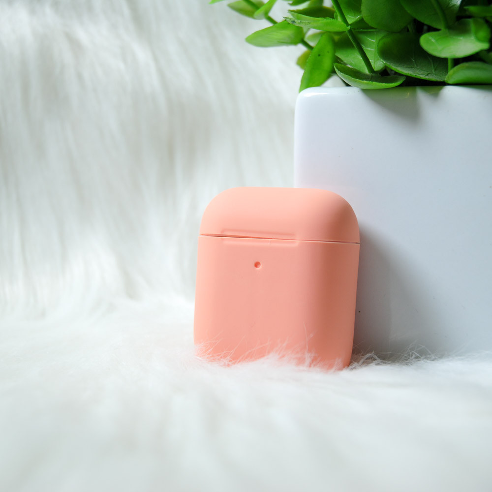 Силіконовий чохол AirPods 1/2 персиковий
