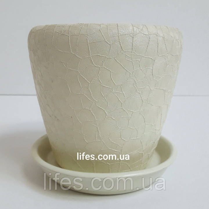 Вазон керамічний шовк бежевий 1.2 л