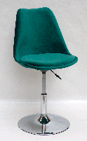 Стілець Milan Soft CH-Base зелений B-5 оксамит із м'якою подушкою, хромована опора-блин, скандинавський стиль, фото 2