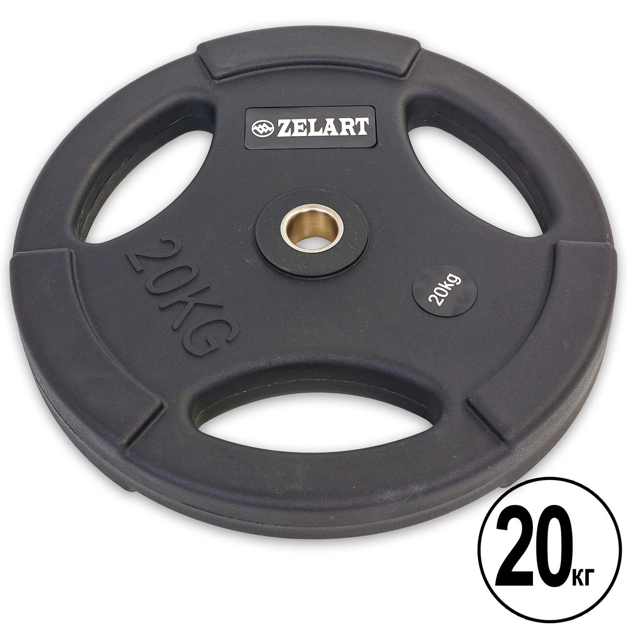 Диски (бліни) поліуретанові з хватом Zelart TA-5336-28-20 28 мм (1 шт. х 20 кг)