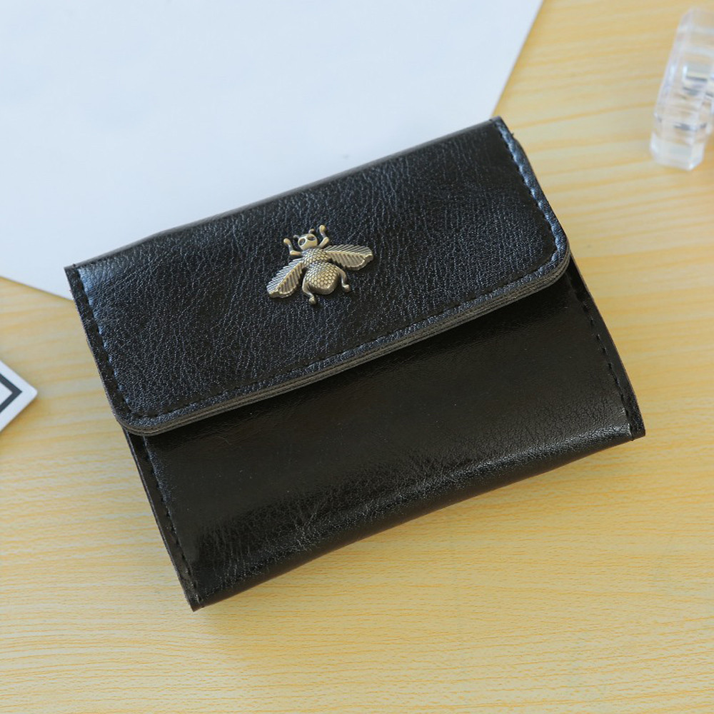 Жіночий чорний гаманець шкір. зам