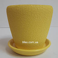 Вазон керамический шелк желтый 1.2л