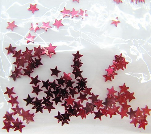 Прикраса для дизайну нігтів "Брокард" зірочки, колір червоний, фото 1