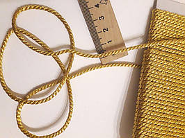 Шнур текстильный декоративный, Шнур текстильний золотий люрексовий 2,5- 3 мм. Ціна за 1 метр.