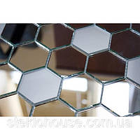 Дзеркальна мозаїка Соти для кухні, для ванної, для оздоблення душової кабіни 303х304 мм
